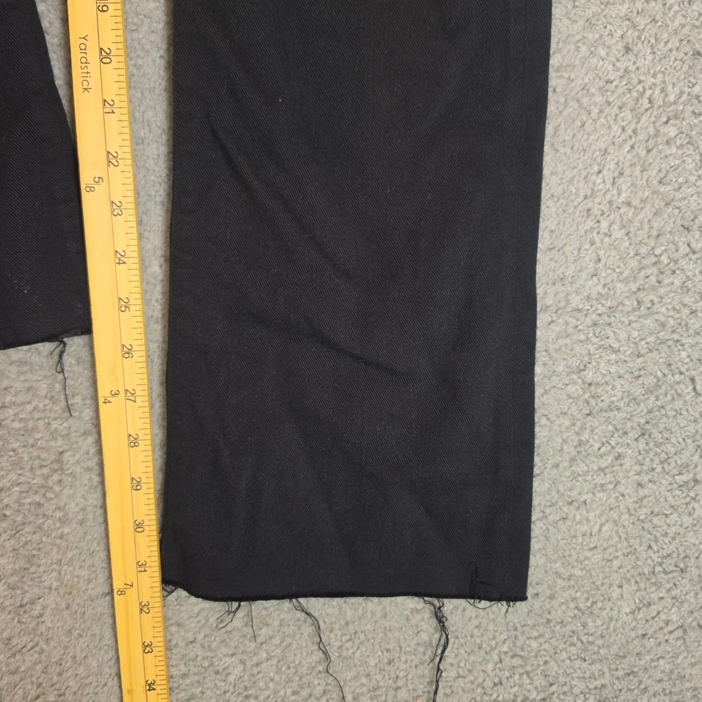 Express 90s Bootcut Jeans Womens 6R Black New High Rise Raw Hem Distressed - Picture 5 of 10